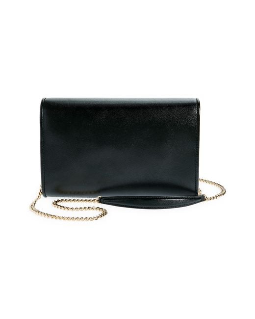 Kate Spade Black Anna Medium Envelope Leather Convertible Clutch