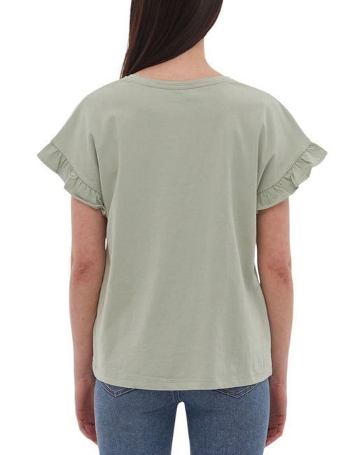 Bench Gray Velmina Ruffle Sleeve T-shirt