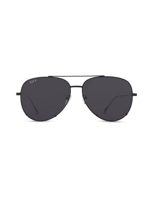 DIFF Black Scarlett Oversized Aviator Sunglasses