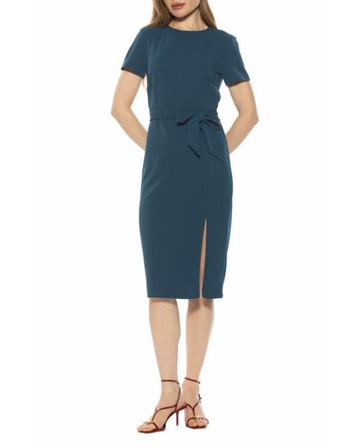 Alexia Admor Women's Blue Zyra Short Sleeve Tie Waist Sheath Dress -  www.ice4pros.com.br