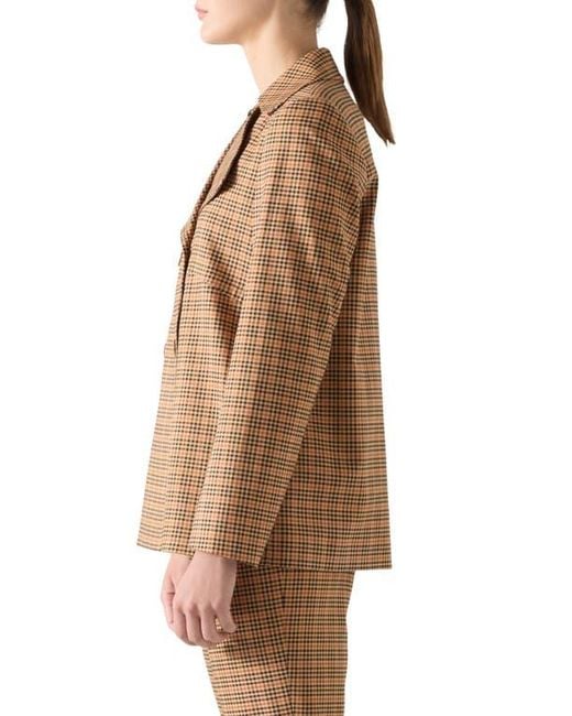 L.K.Bennett Brown Amber Check Double Breasted Jacket