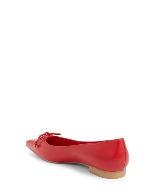 Stuart Weitzman Red Landon Pointed Toe Ballet Flat