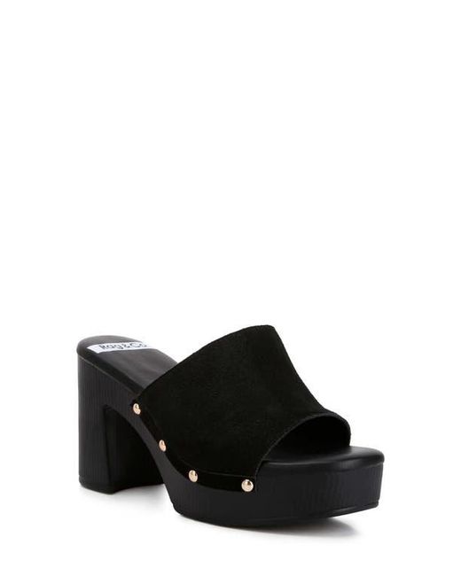 Rag & Co Black Cartera Suede Stud Mule