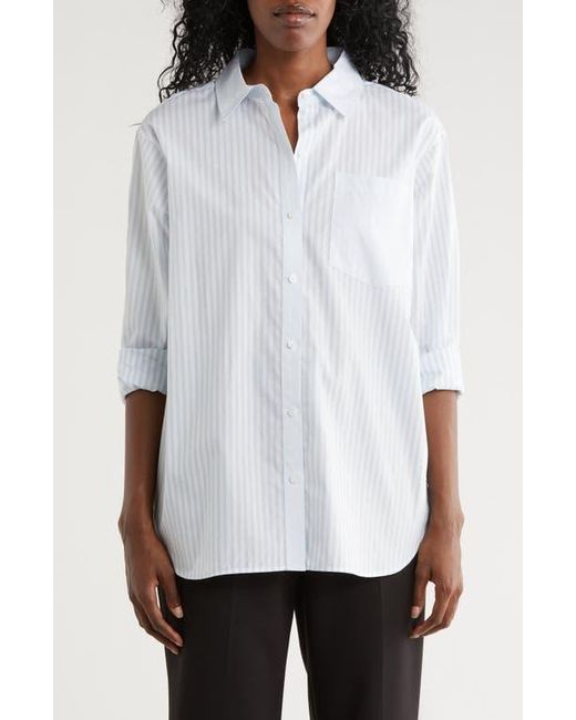Calvin Klein Blue Stripe Cotton Button-Up Shirt