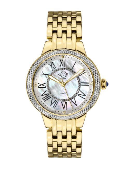 Gv2 Metallic Astor Ii Diamond Mop Dial Bracelet Watch