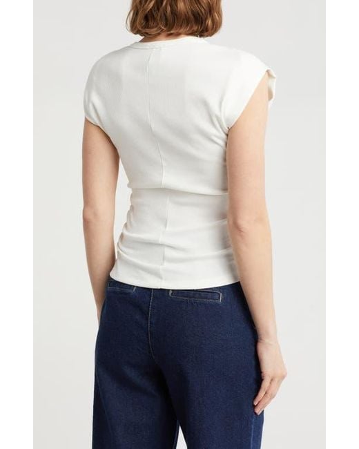 INDUSTRY REPUBLIC CLOTHING White Ruched Side Ribbed Muscle Tank
