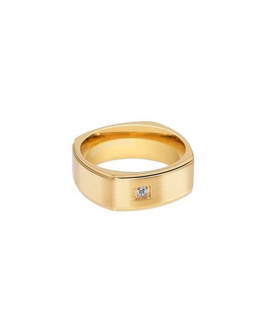 Geoffrey Beene Metallic Cubic Zirconia Band Ring for men