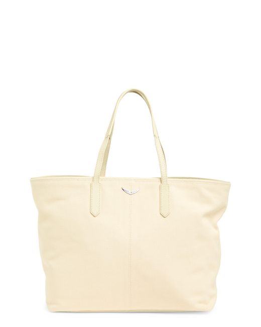 Zadig & Voltaire Natural Micks Wings Canvas Tote Bag