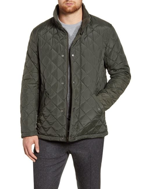 Cole Haan Green Diamond Quilted Jacket for men