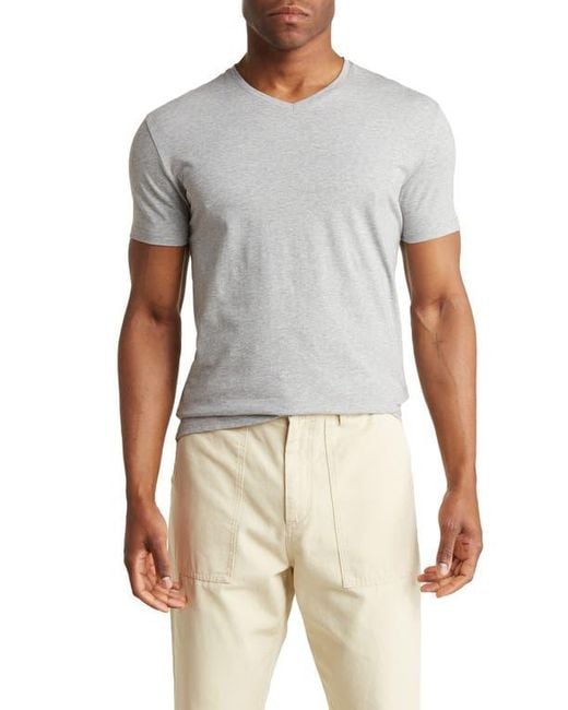 T.R. Premium Blue Solid V-Neck T-Shirt for men
