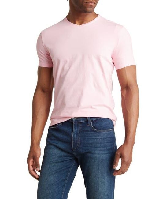 T.R. Premium Blue Solid V-Neck T-Shirt for men