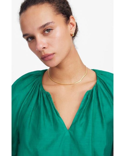 Madewell Green Bubble Sleeve Top