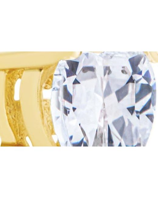 Sterling Forever Metallic Cubic Zirconia Heart Stud Earrings