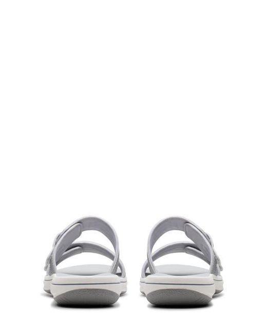 Clarks White Breeze Maye Platform Sandal