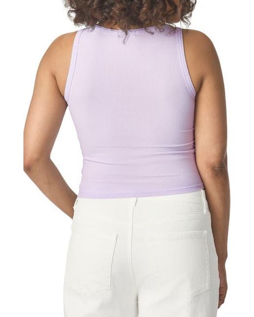Florence By Mills White Rib Button-Up Tank Top