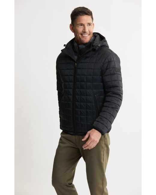 Jachs New York Black Hooded Quilted Puffer Jacket for men