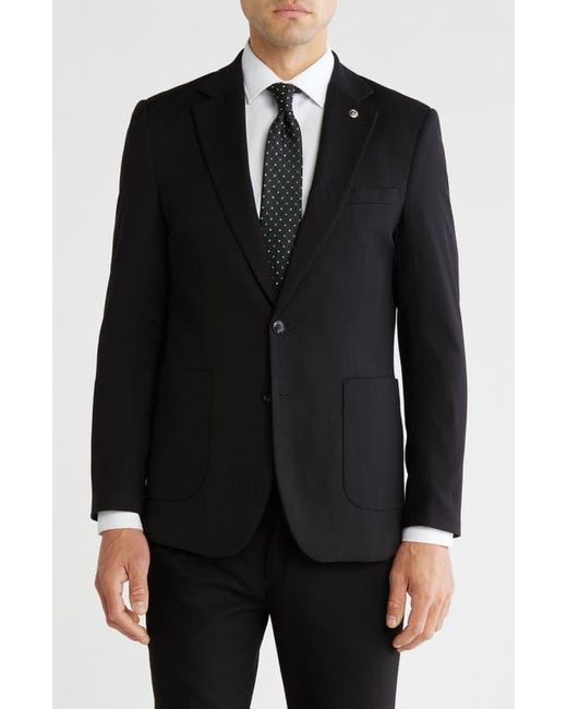 Tahari Men's Black Slim Fit Sharkskin Blazer