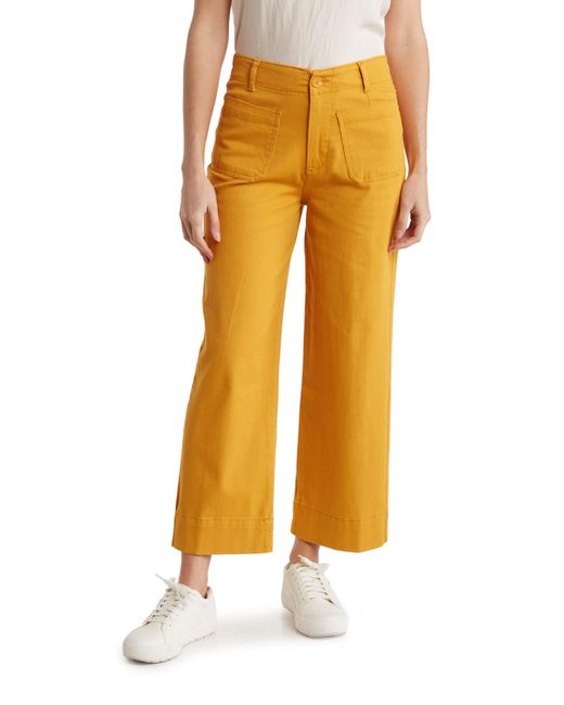 Bagatelle Orange Cropped Cotton Twill Pants