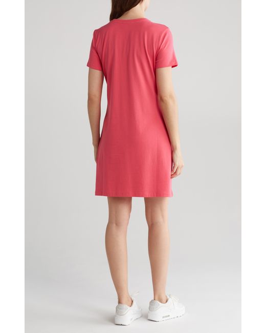 Calvin Klein Red Split Neck T-shirt Dress