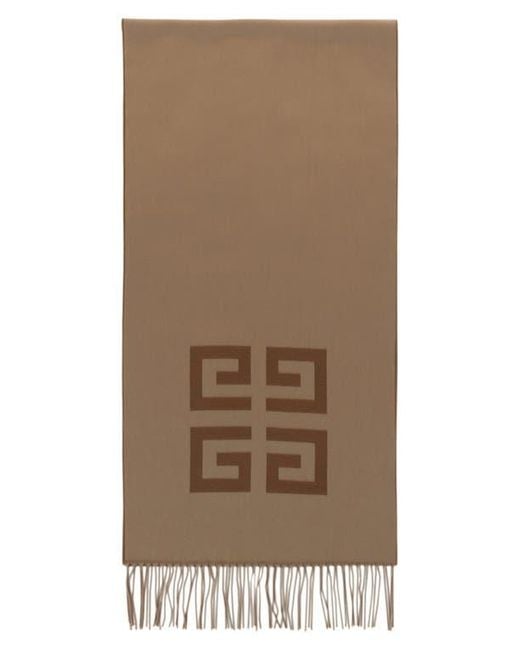 Givenchy Brown 4G Reversible Wool Scarf