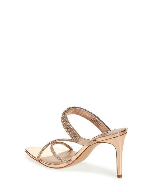Steve Madden Camina Crystal Strap Slide Sandal in Pink | Lyst