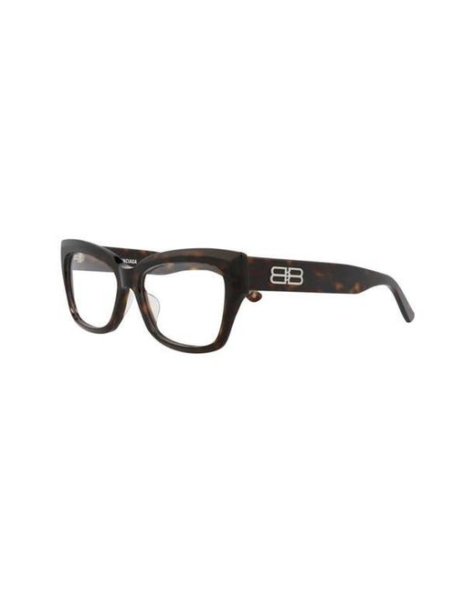 Balenciaga Black 55Mm Rectangular Optical Glasses