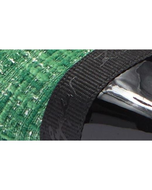 Karl Lagerfeld Green Zofia Cap Toe Tweed Flat