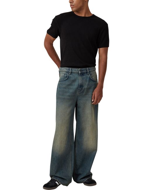 Cotton On Black Super Baggy Wide Leg Jeans for men