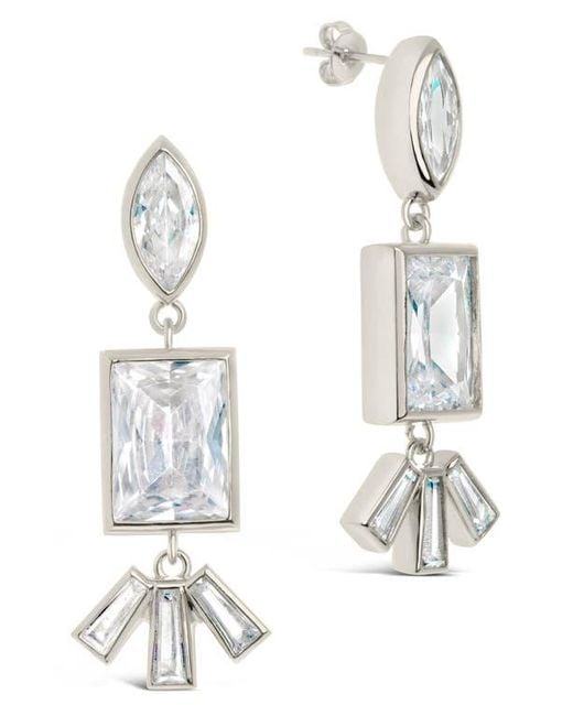 Sterling Forever White Bella Cubic Zirconia Drop Earrings