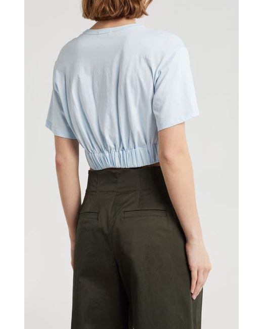 A.L.C. Blue Mini Twist Cotton Crop Top