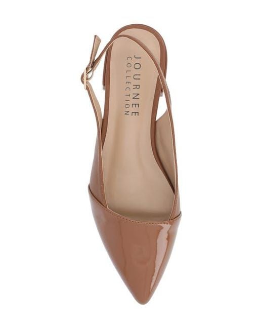 Journee Collection Brown Bertie Slingback Flat