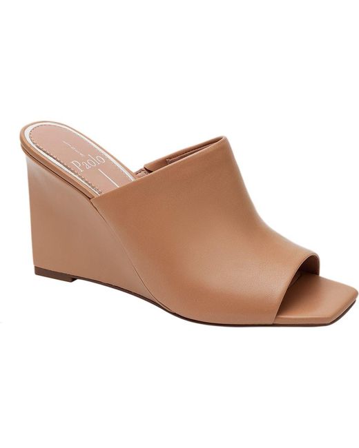 Linea Paolo Brown Glitz Wedge Slide Sandal