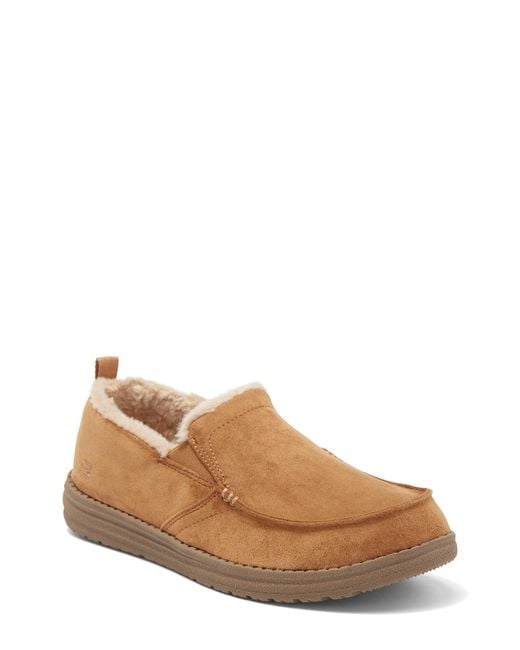 Skechers Melson Willmore Faux Shearling Chukka Slip-on In Tan At ...