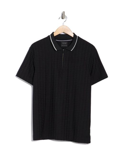 Cactus Man Black Zip Short Sleeve Polo for men