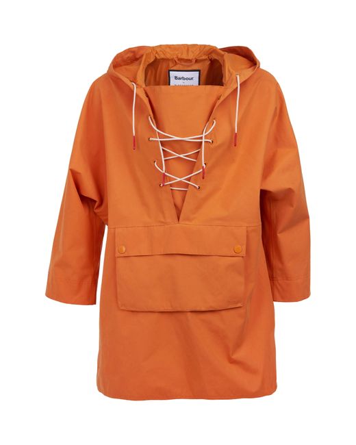 Barbour By Alexachung Pip Poncho Jacket in Orange | Lyst