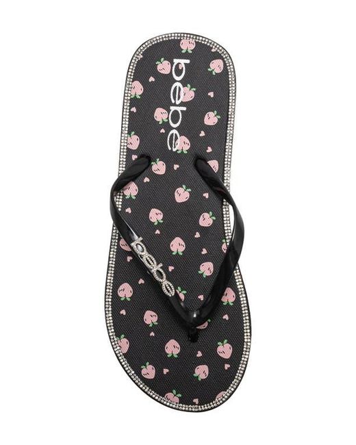 Bebe Black Peach Flip Flop