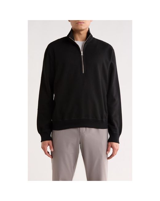 Reigning Champ Black Standard Midweight Terry Half Zip Pullover for men