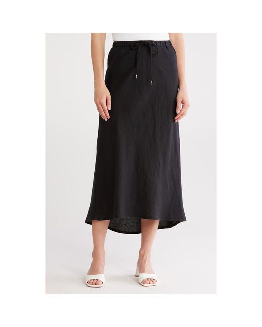 James Perse Black Bias Cut Linen Skirt