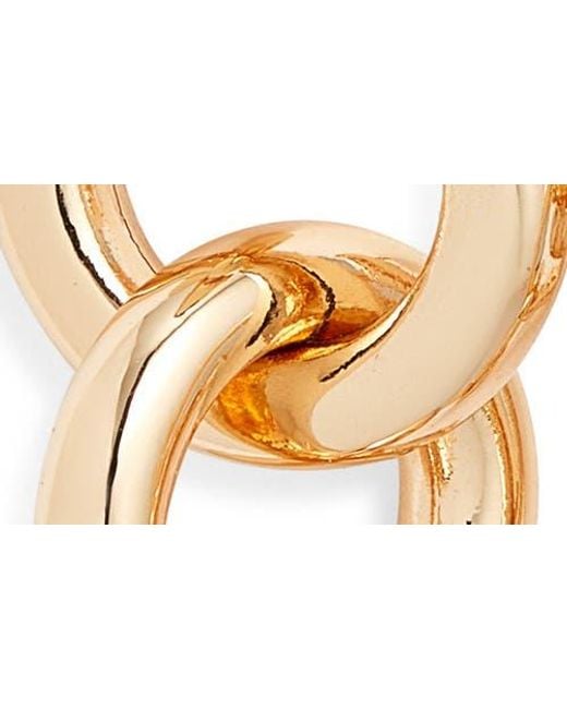 Open Edit Metallic Round Link Drop Earrings
