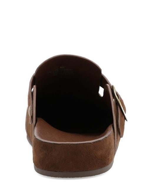 MIA Brown Buckle Strap Mule