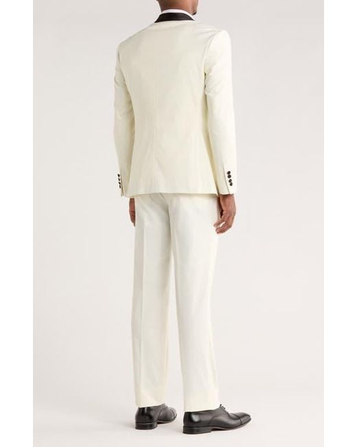ZEGARIE Natural Ivory Shawl Collar 3-Piece Tuxedo for men