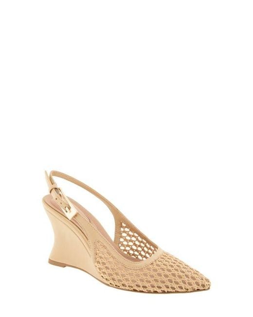 BCBGeneration Natural Xyla Slingback Pointed Toe Wedge Pump
