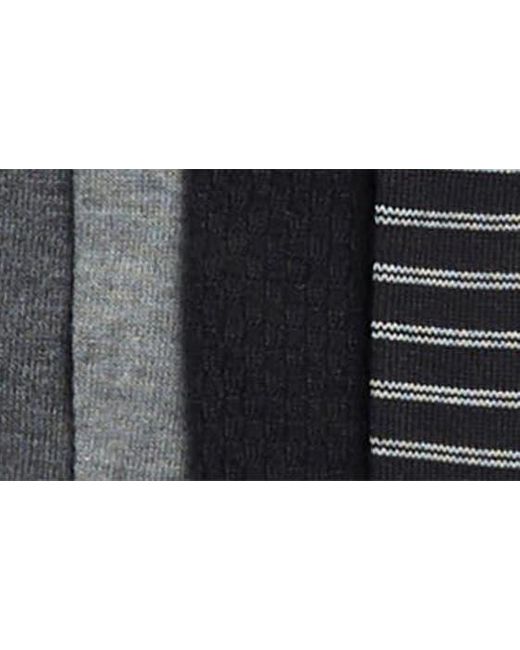 Kenneth Cole Black 4-pack Herringbone Crew Socks for men