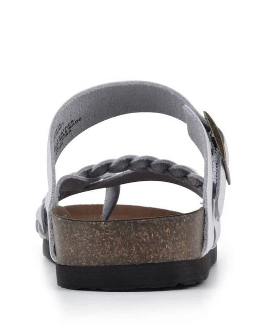 White Mountain White Hazy Leather Footbed Sandal