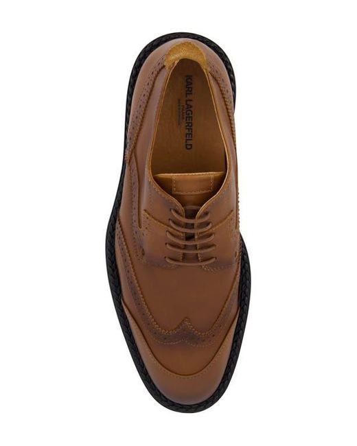 Karl Lagerfeld Brown Wingtip Derby for men