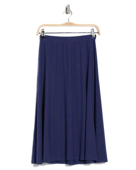 Go Couture Blue Flared Midi Skirt
