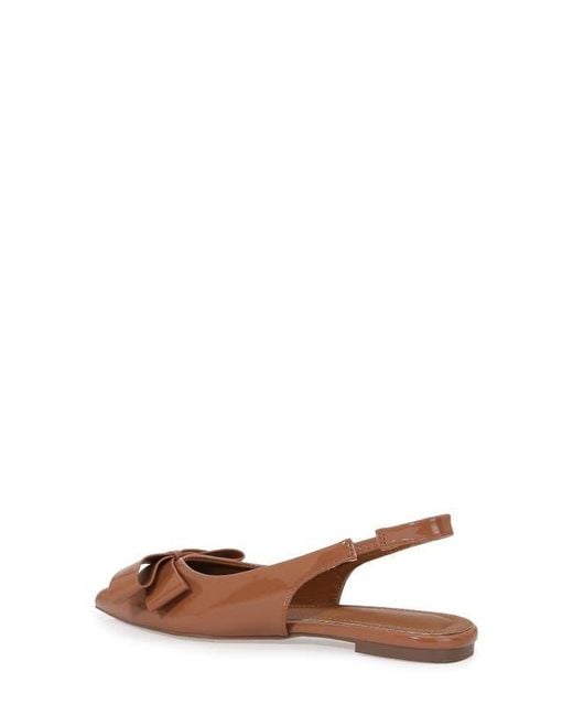 BERNESS Brown Bow Slingback Flat