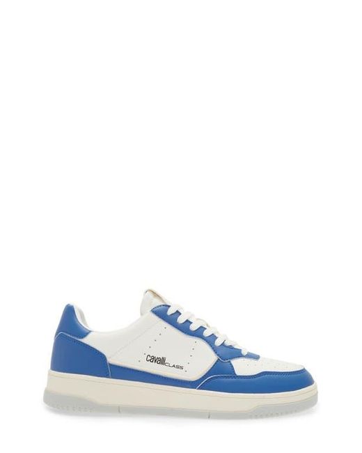 Roberto Cavalli Blue Cavalli Class Two-Tone Perforated Low Top Sneaker for men