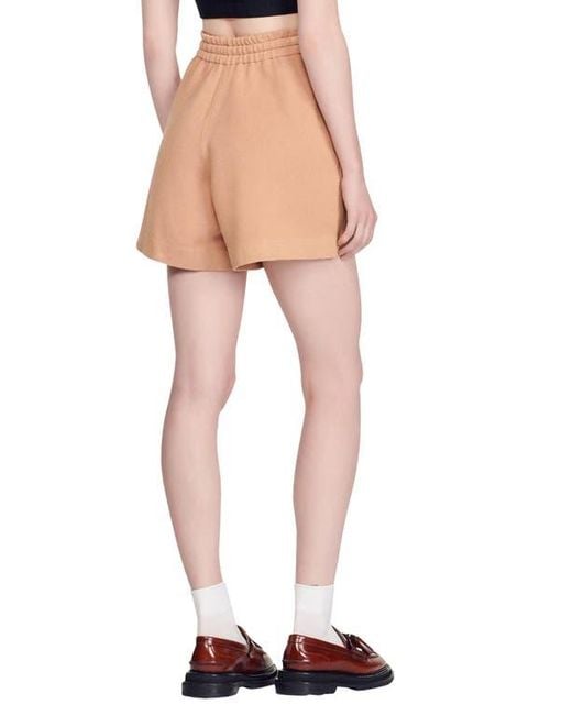 Sandro Multicolor Floride High Waist Woven Drawstring Shorts