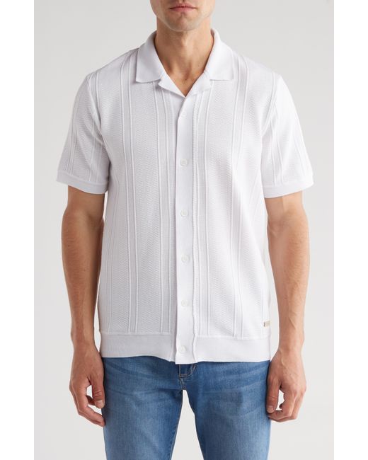 Buffalo David Bitton White Walsh Short Sleeve Button-up Shirt for men